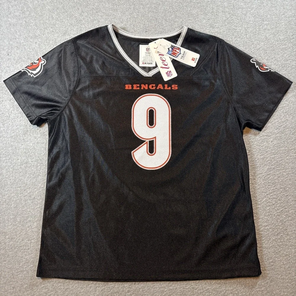 Joe Burrow Bengals Black Jersey Teen Girls Sz XL NFL Team Apparel Brand New
